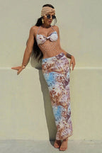 Vacation Halter Open Back Slinky Maxi Dress