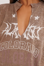 Loose Casual Sexy V Neck Vintage T-shirt