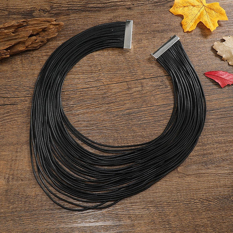 Mehrlagige Regenbogen-Seil-Halsketten-Kollektion 