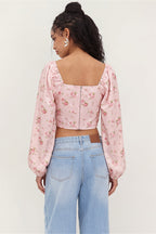 Elegant Floral Long Sleeve Blouse