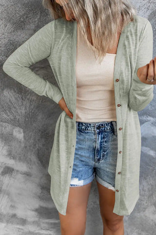 fresh green open front cardigan