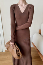Vintage Knit Fitted Mermaid Hem Maxi Dress