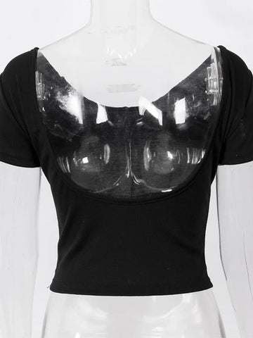 2024 sommer Backless T-shirt Frauen Einfarbig Kurzarm Slim Fit Crop Tops Casual Sexy Shirts Weibliche T Tops 