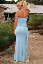 Sexy Tie Backless Bandeau Bodycon Maxi Dress