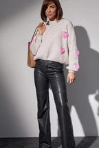 Strawberry Appliqué Chunky Knit Sweater
