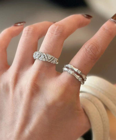 Boutique Gold Sterling Silber Overgild Bambus Joint Drahtziehringe 
