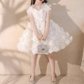 Elegantes weißes Baby-Kommunionkleid, Taufkleid für Mädchen 