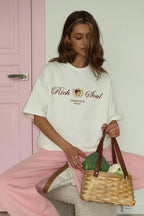 Minimalist Casual Fresh Print Cotton Short Sleeve T-shirt