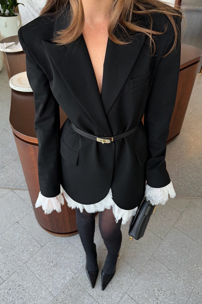 Elegant Black Oversized Loose Blazer