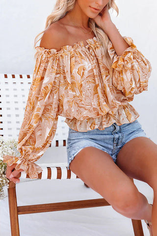 Blusa con hombros descubiertos y estampado Coastal Cove 