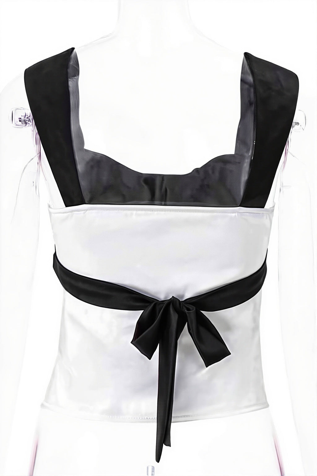 Colorblock Low Cut Tie Back Blouse