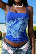 Floral Print Slim Casual Cami Top
