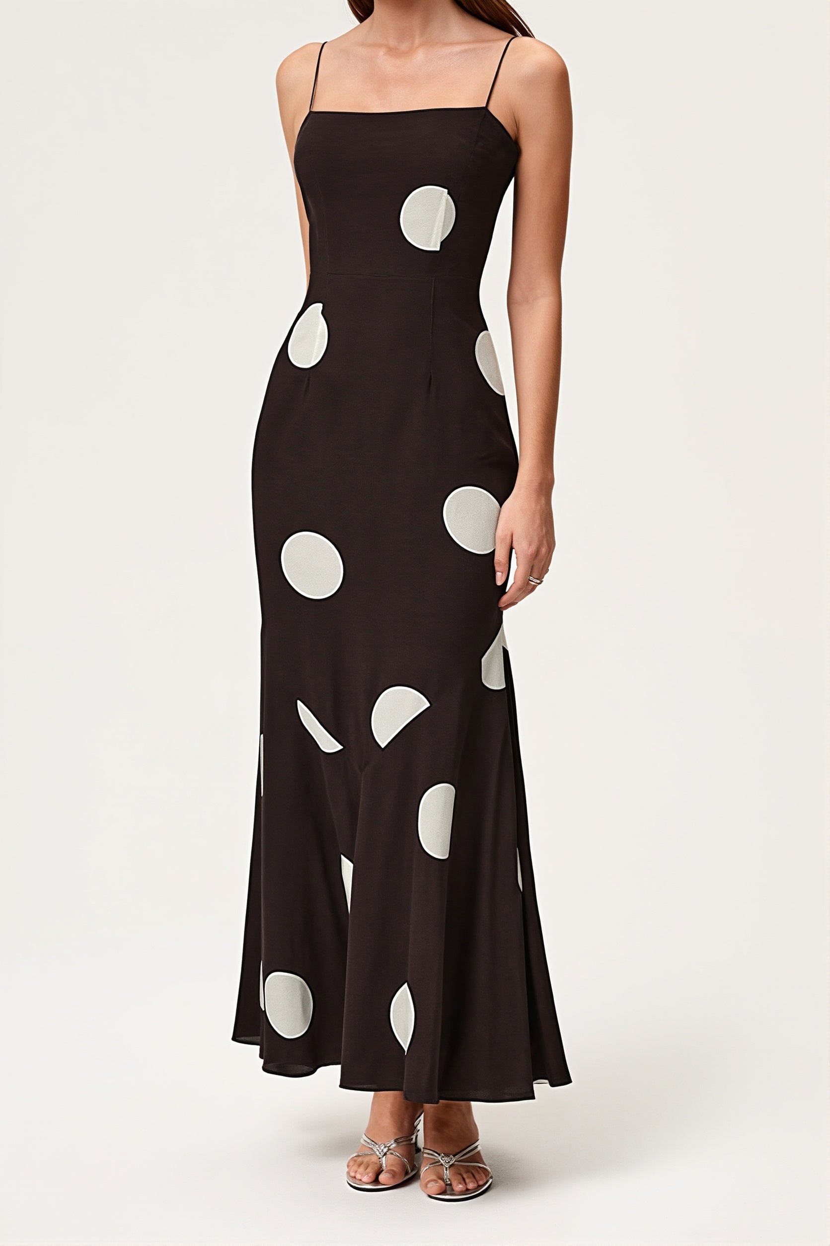 Polka Dot Print Sexy Cami High Street Maxi Dress