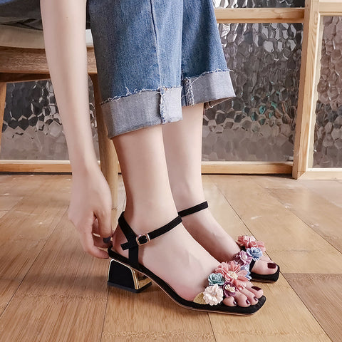 Betty Floral Ankle Strap Sandals