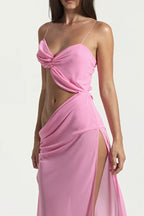 Asym Split Cami Hollow Maxi Dress