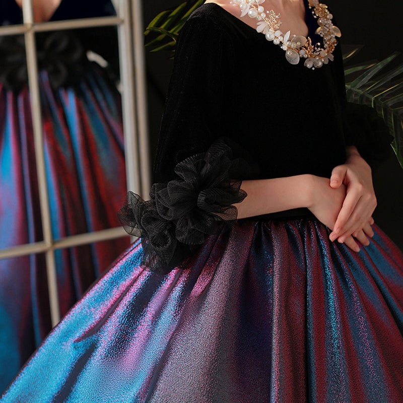 Vestido de primera comunión para niña, estilo retro, de lujo, con vuelo, para fiesta de cumpleaños y desfile. 