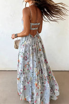Floral Cami Flowy Swing Long Boho Dress