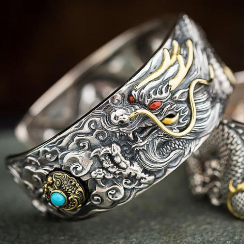 Sterling Silver Flying Dragon Bracelet