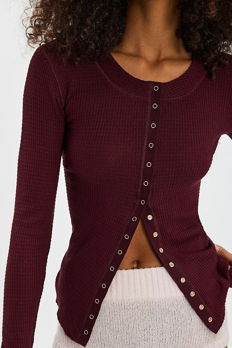 Waffle Knit Cardigan