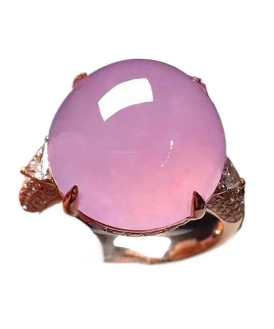 Anillos sueltos de jade dorado en plata de ley rosa 