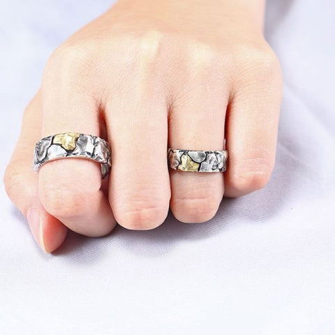 Sterling Silver Stone Crackle Personalized Ring