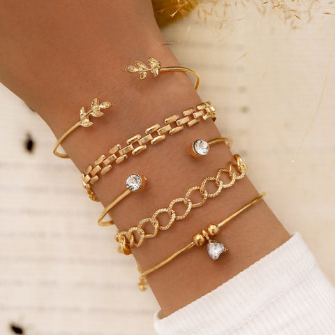 Conjunto de 5 pulseras de cuentas de moda 