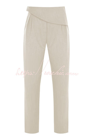 Solid Color Slim Fit Sleeveless Tank Top and High Waisted Pocket WideLeg Pants Set