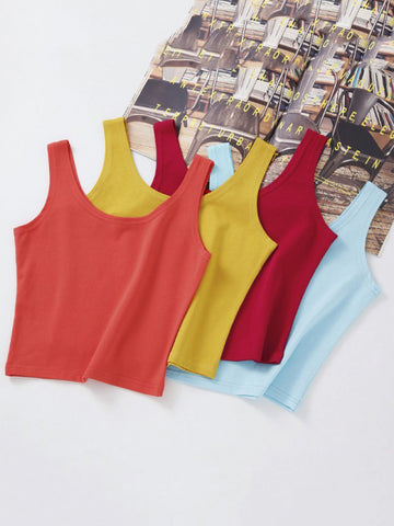 Camisola sexy de moda 2024 para mujer, color caramelo, corta, 100 % algodón, informal, sin mangas, corta 