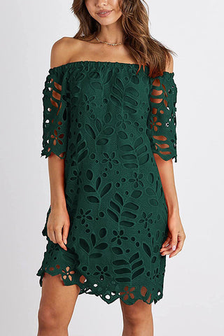 Trägerloses One-Shoulder-Hohlkleid INS lässiger Partykleidrock 