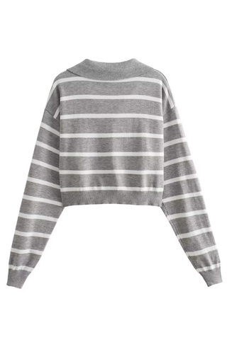 Striped Slim-fit Cropped Sweater