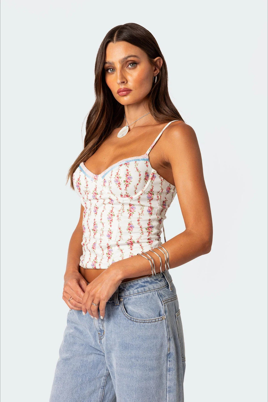 Vintage Chic Floral Crop Cami Top