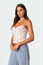 Vintage Chic Floral Crop Cami Top
