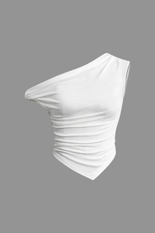 Camiseta fruncida asimétrica Alla Solid Twist 