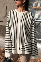 Casual Striped Loose Open Blouse