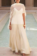Elegant Solid Flowy Chiffon Cami Maxi Dress