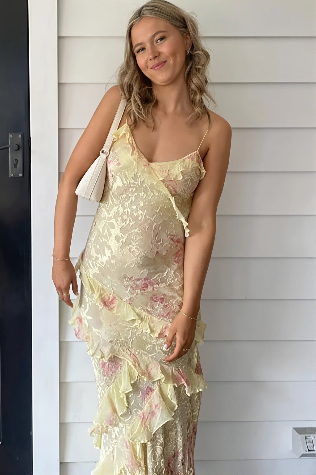 Jacquard Gradient Wave Maxi Dress