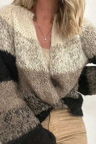 Cárdigan holgado con mangas abullonadas y colores variados de Seasonal Treats 