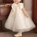 Vestido de primera comunión para niña, vestido formal de princesa, vestido de verano con lazo para fiesta de cumpleaños 