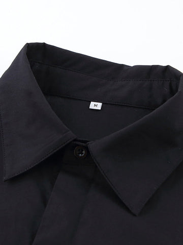 Cropped Long Sleeves Asymmetric Fringed Pockets Solid Color Blouses&shirts Tops