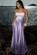Lined Jacquard Satin Cami Maxi Dress
