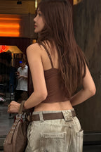 Sexy Ruffle Sheer Basic Cami Top