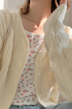 Lightweight Hollow Knit Vest Cardigan