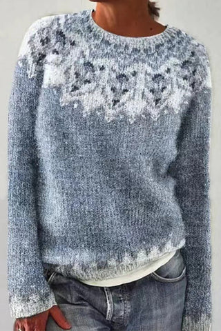 Round Neck Unique Pattern Casual Sweater(in 6 Patterns)