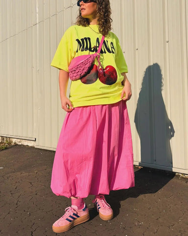 Camiseta gótica Harajuku con cereza verde fluorescente 