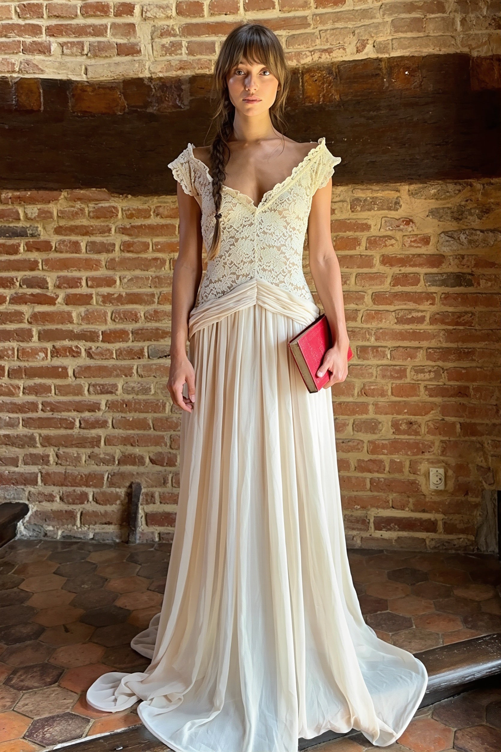 Sheer Lace V Neck Elegant Maxi Dress