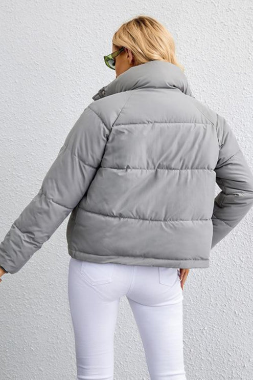 Short Stand Collar Puffer Coat