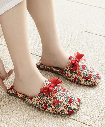 Rosa Print Hausschuhe Schuhe Baumwollstoff Bequemes Spleißen 