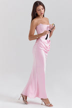 Strapless Boned Corset Bodycon Maxi Dress