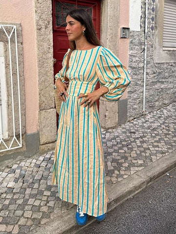 Gestreiftes Midikleid