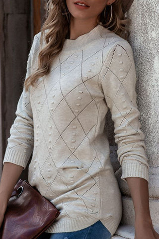 Tops casuales de moda con cuello redondo y abertura sólida 